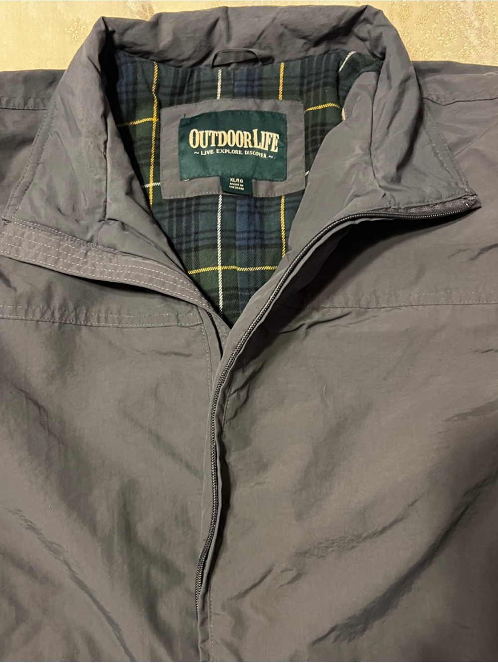 GUC Outdoor Life Weatherproof Fleece Lined Slate Gray Bomber Jacket Men’s  XL